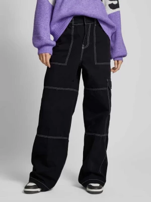 NOWOŚĆ w P&C*: Spodnie cargo ze szwami w kontrastowym kolorze model ‘Henui’ Hugo Blue