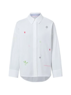 Nümph Damska bluzka koszulowa - NUJuna Kobiety Bawełna biały jednolity, XS/S