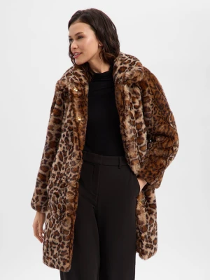 Nümph Damska kurtka ze sztucznego futra - NULulla Kobiety beżowy|brązowy wzorzysty,