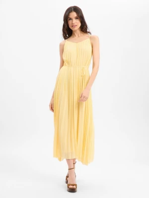 Nümph Damska sukienka maxi - Nuparisa Kobiety Szyfon żółty,