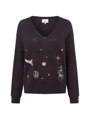 Nümph Damski sweter z dzianiny z zawartością alpaki - Nualmut Kobiety szary jednolity,