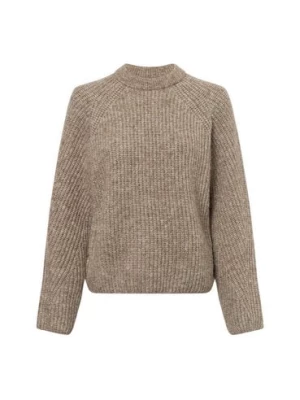 Nümph Damski sweter z dzianiny z zawartością alpaki - Nuzindi Kobiety beżowy|brązowy marmurkowy,