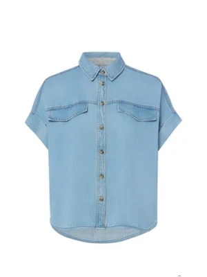 Nümph Dżinsowa bluzka damska - Nuelida Kobiety Lyocell niebieski jednolity,