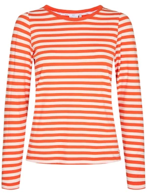 NÜMPH Koszulka "Dizzy" w kolorze pomarańczowo-białym rozmiar: S