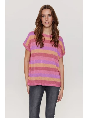 NÜMPH Koszulka "Nuerissa Darlene" w kolorze różowo-fioletowo-beżowym rozmiar: M
