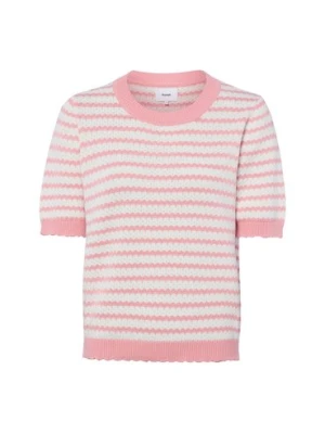 Nümph Sweter damski - Numari Kobiety Bawełna różowy w paski,