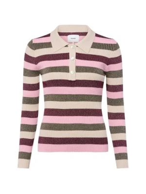 Nümph Sweter damski - Numoras Kobiety wiskoza różowy|zielony|wielokolorowy w paski,