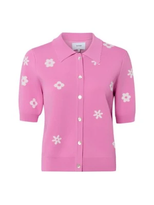 Nümph Sweter damski z dzianiny - NUMargitta Kobiety wyrazisty róż wzorzysty,