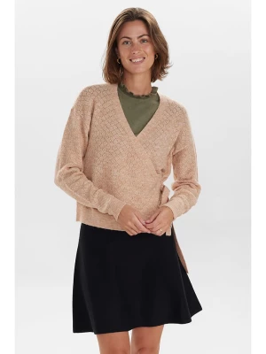 NÜMPH Sweter "Nualberta" w kolorze beżowym rozmiar: L
