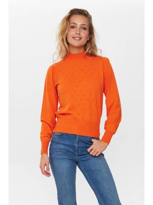 NÜMPH Sweter "Nuedna" w kolorze pomarańczowym rozmiar: M