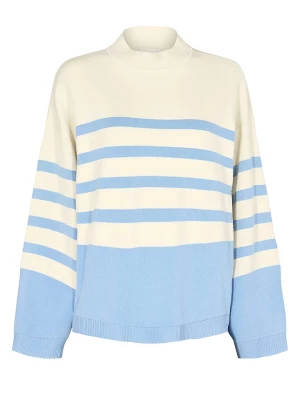 NÜMPH Sweter "Nughita" w kolorze kremowo-błękitnym rozmiar: L