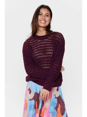 NÜMPH Sweter "Trisia" w kolorze ciemnofioletowym rozmiar: S