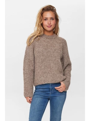 NÜMPH Sweter "Nuzindi" w kolorze brązowym rozmiar: XL