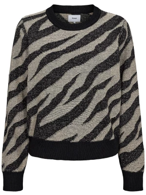 NÜMPH Sweter w kolorze beżowo-czarnym rozmiar: XL