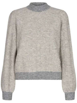 NÜMPH Sweter "Zita" w kolorze szaro-kremowym rozmiar: XS