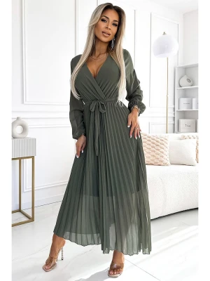 Zdjęcie produktu numoco Sukienka plisowana w kolorze khaki rozmiar: onesize