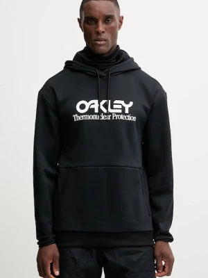 Oakley bluza sportowa RIDER męska kolor czarny z kapturem z nadrukiem FOA402381