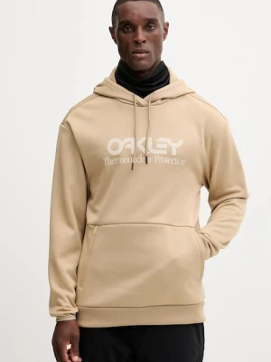 Oakley bluza sportowa RIDER męska kolor zielony z kapturem z nadrukiem FOA402381