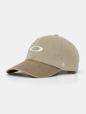 Oakley czapka z daszkiem bawełniana kolor zielony gładka FOS901220