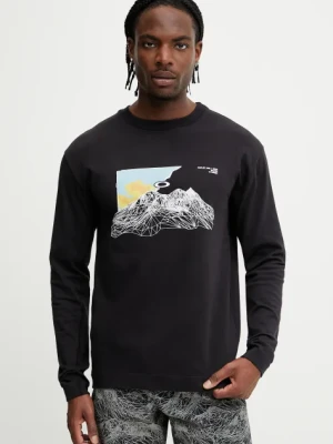 Oakley longsleeve bawełniany kolor czarny z nadrukiem FOA406859