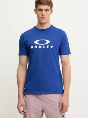 Oakley t-shirt bawełniany BARK 2.0 męski kolor niebieski z nadrukiem FOA402167