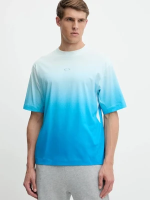 Oakley t-shirt bawełniany męski kolor niebieski wzorzysty FOA406849