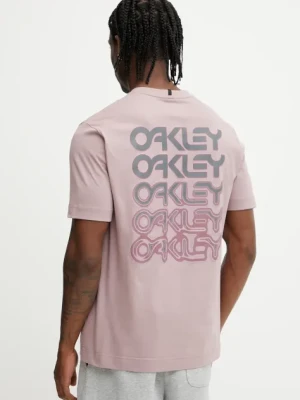 Oakley t-shirt bawełniany REPEATED męski kolor różowy gładki FOA406852