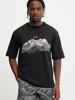 Oakley t-shirt bawełniany WIRED męski kolor czarny z nadrukiem FOA406858