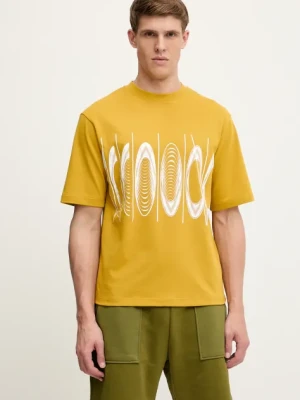 Oakley t-shirt męski kolor żółty z nadrukiem FOA406837