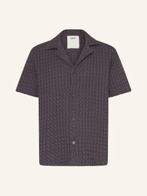 Oas Koszula Z Klapami Nearly Black Comfort Fit grau