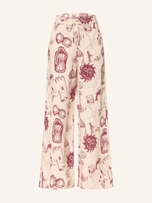 Oas Spodnie Z Lnu Cantina Mojave rot