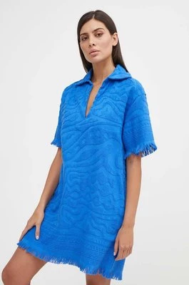 OAS sukienka bawełniana kolor niebieski mini oversize