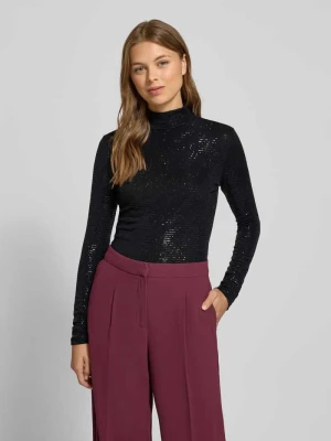 Obcisła bluzka z długim rękawem z cekinowym obszyciem model ‘DRISILA’ HUGO