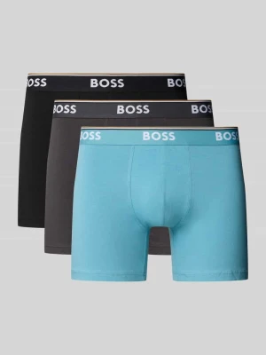Obcisłe bokserki o kroju regular fit z mieszanki bawełny i elastanu w zestawie 3 szt. Boss