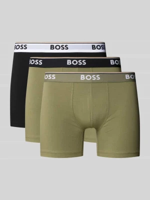 Obcisłe bokserki o kroju regular fit z mieszanki bawełny i elastanu w zestawie 3 szt. Boss