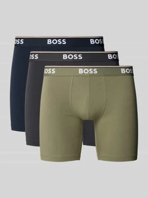 Obcisłe bokserki o kroju regular fit z mieszanki bawełny i elastanu w zestawie 3 szt. Boss
