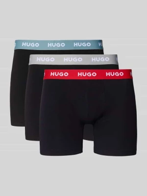 Obcisłe bokserki o kroju skinny fit z mieszanki bawełny w zestaw 3 szt. HUGO
