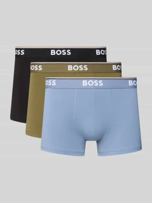 Obcisłe bokserki o kroju slim fit z mieszanki bawełny w zestaw 3 szt. model 'POWER' Boss