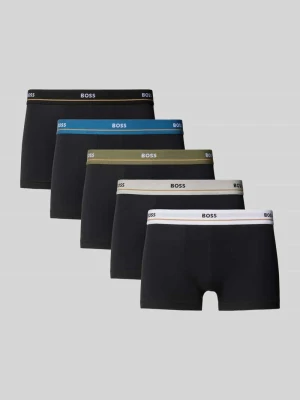 obcisłe bokserki o kroju slim fit z mieszanki bawełny w zestaw 5 szt. model 5P ESSENTIAL' Boss Czarny
