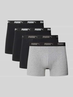Obcisłe bokserki w zestawie 4 szt. z elastycznym paskiem z logo Puma Czarny