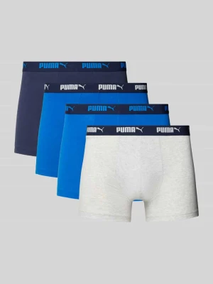 Obcisłe bokserki w zestawie 4 szt. z elastycznym paskiem z logo Puma Granatowy