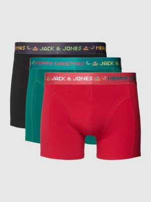 Obcisłe bokserki z elastycznym pasem w zestawie 3 szt. model ‘XMASTER’ jack & jones