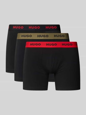 Obcisłe bokserki z elastycznym pasem z logo w wielopak: 3 szt. model 'BOXER BRIEF' HUGO