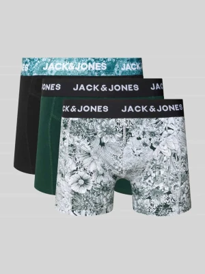 Obcisłe bokserki z elastycznym paskiem w zestawie 3 szt. model ‘ADRIAN’ jack & jones