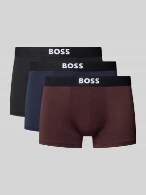Obcisłe bokserki z elastycznym paskiem z logo w zestaw 3 szt. Boss Czekoladowy