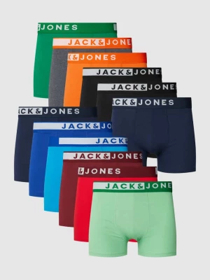 Obcisłe bokserki z elastycznym paskiem z logo w zestawie 12 szt. jack & jones