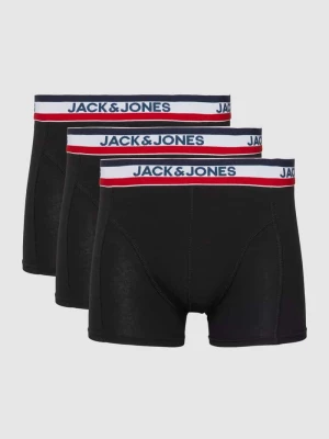 Obcisłe bokserki z elastycznym paskiem z logo w zestawie 3 szt. jack & jones