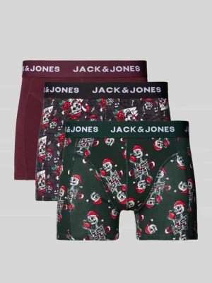 Obcisłe bokserki z elastycznym paskiem z logo w zestawie 3 szt. jack & jones