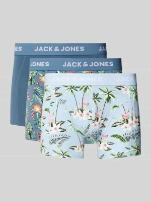 Obcisłe bokserki z elastycznym paskiem z logo w zestawie 3 szt. jack & jones