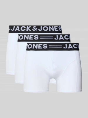 Obcisłe bokserki z elastycznym paskiem z logo w zestawie 3 szt. jack & jones